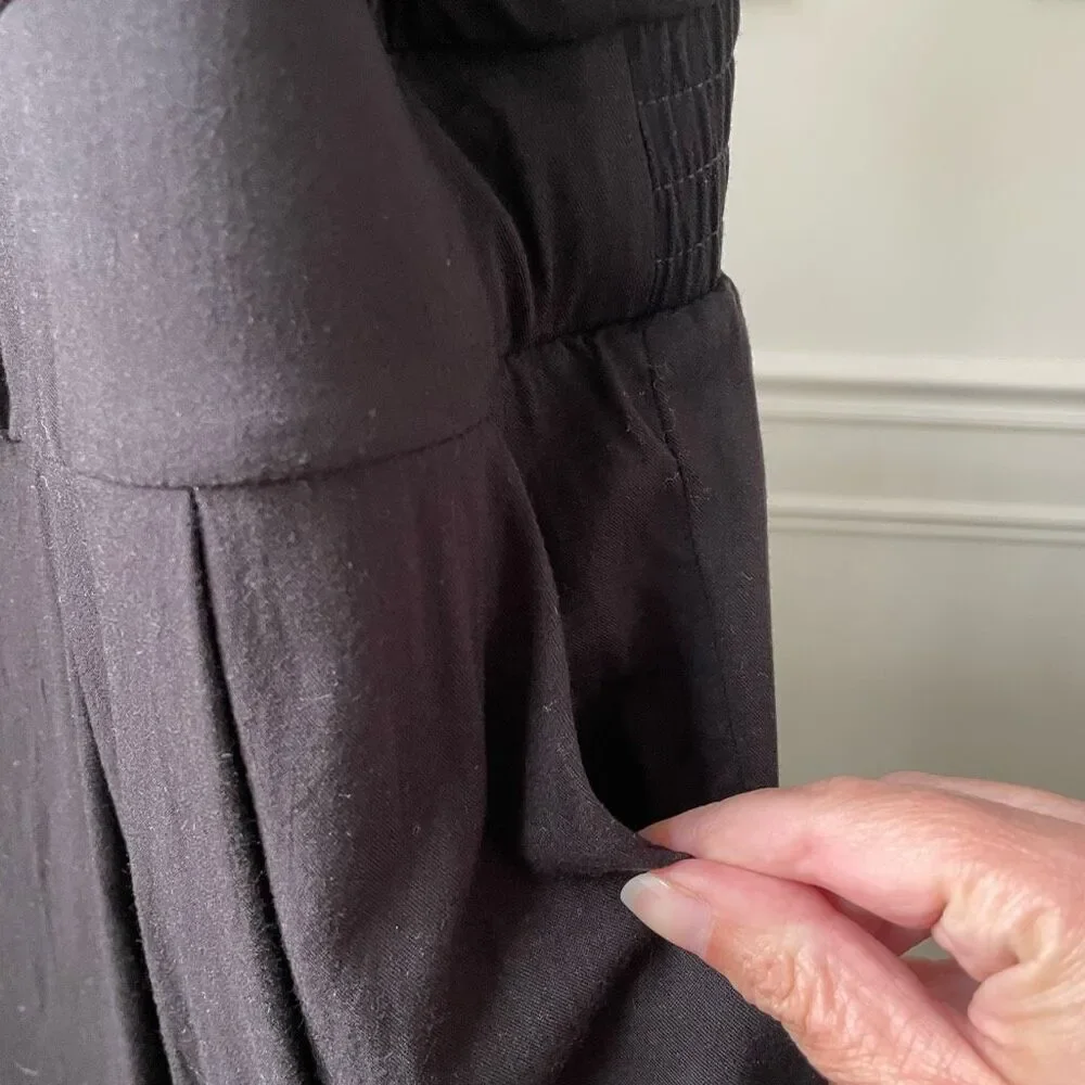 Torrid Tie Front Culotte Jumpsuit Stretch Challis Black Black 3 3X